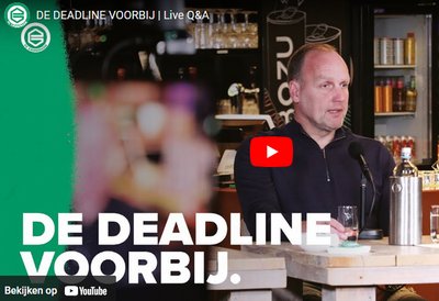 Dinsdag 19.30 uur live Q&A-show: ‘De deadline voorbij’.